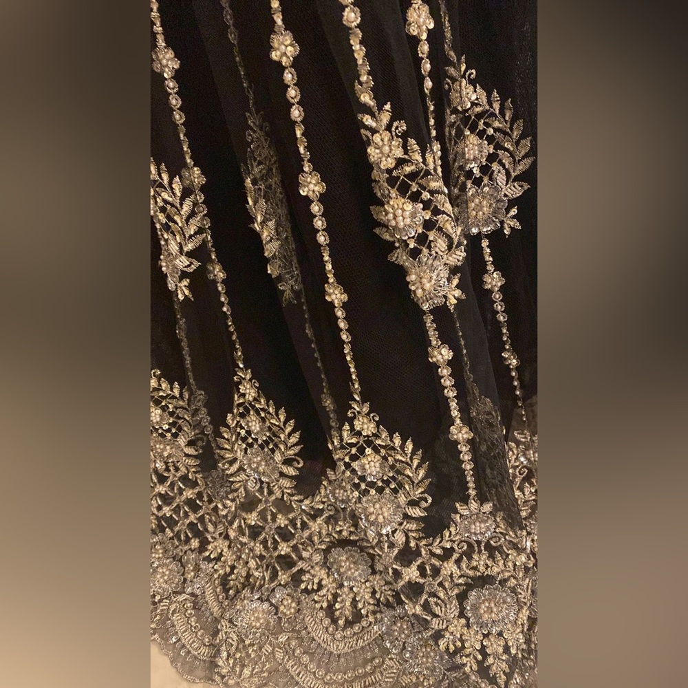 black pakistani long dress beautiful fashion skirt - Picture 5 of 11